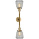 Franklin Restoration Chatham 2 Light 16 inch Brushed Brass Bath Vanity Light Wall Light in Clear Glass, Franklin Restoration