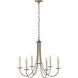 Simple Sweep 6 Light 26 inch Soft Gold Chandelier Ceiling Light