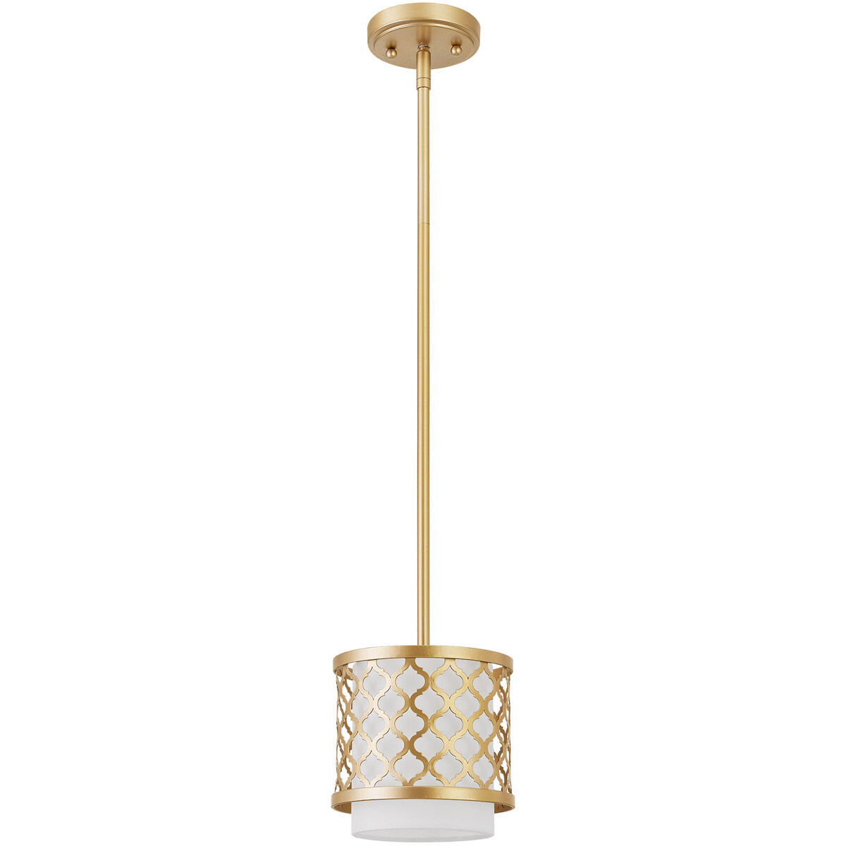 Arabesque 1 Light 7 inch Soft Gold Mini Pendant Ceiling Light