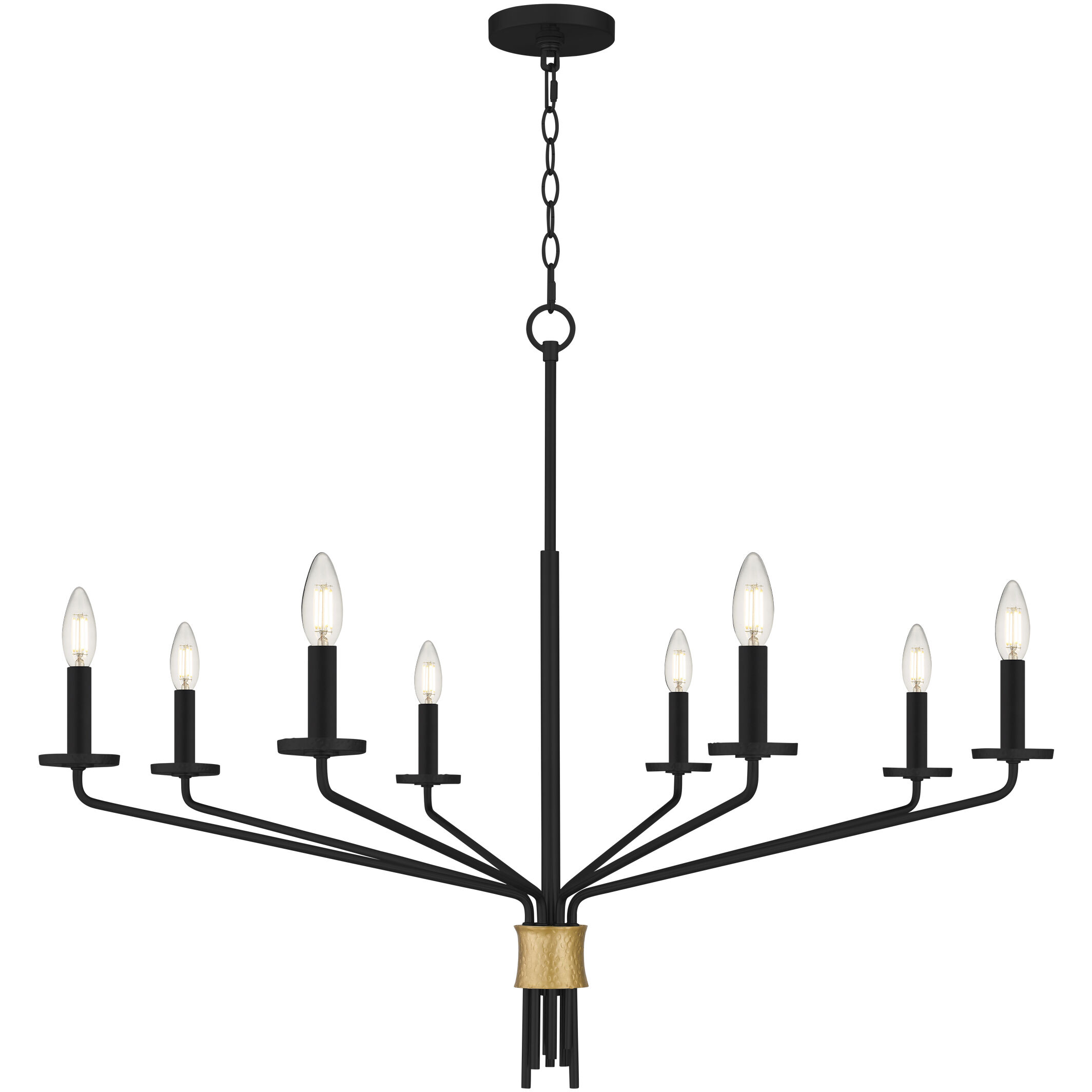 Alexander 8 Light 40 inch Matte Black Chandelier Ceiling Light