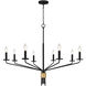 Alexander 8 Light 40 inch Matte Black Chandelier Ceiling Light