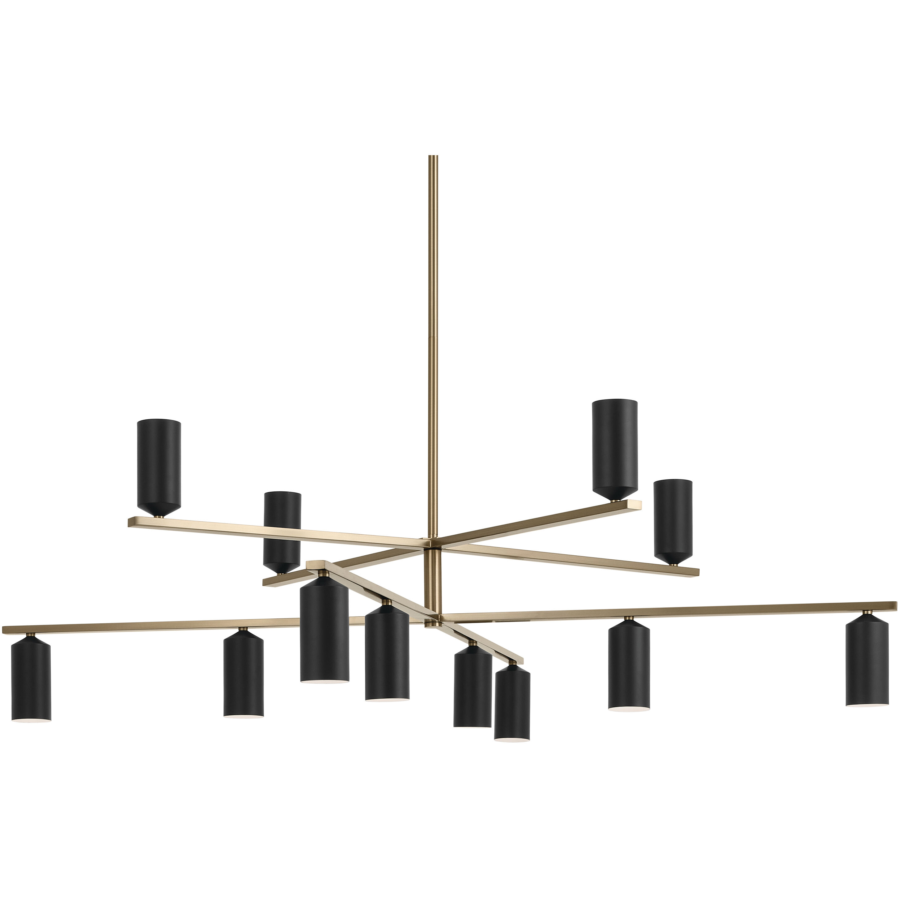 Gala LED 55.75 inch Champagne Bronze with Black Chandelier Ceiling Light