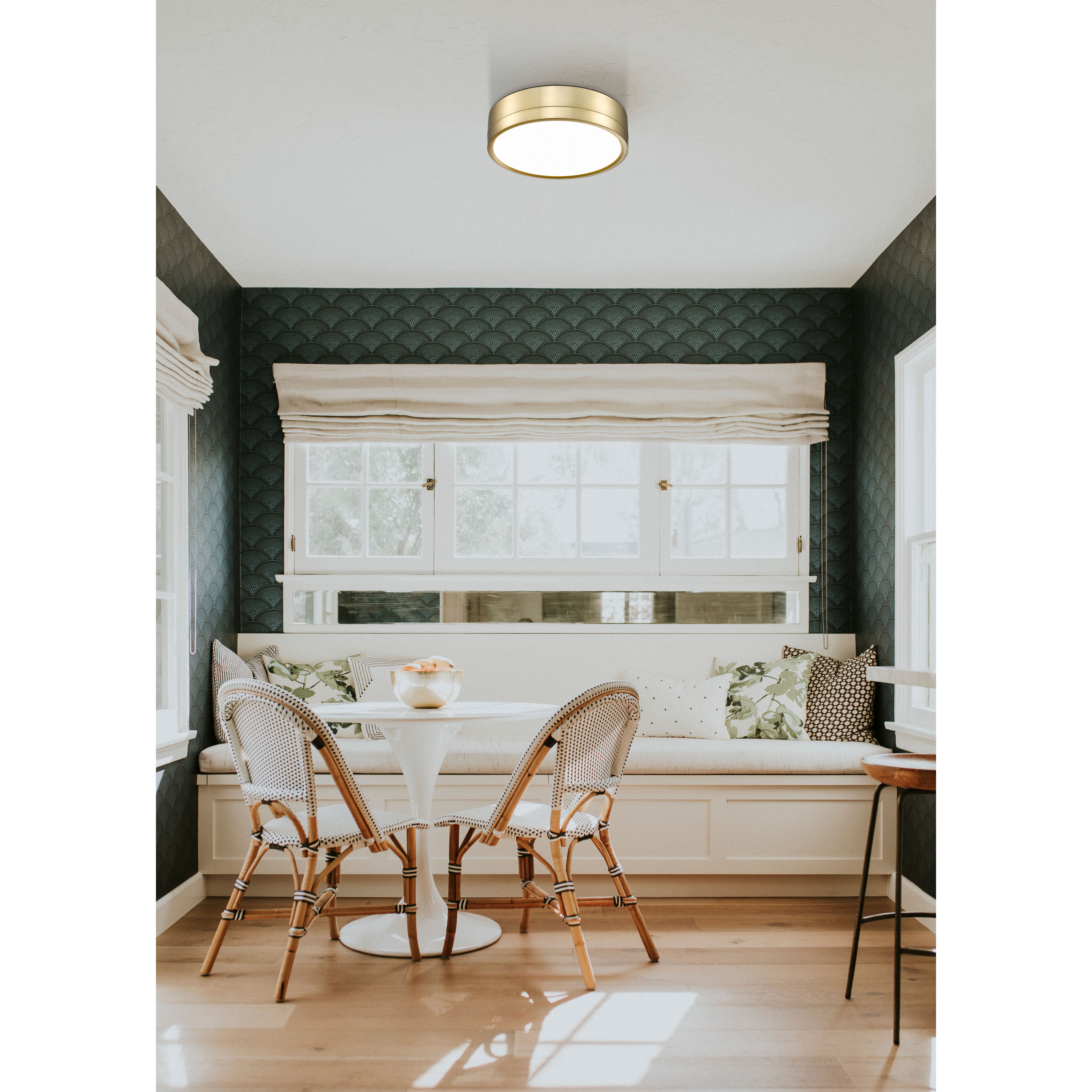 Algar LED 12 inch Modern Gold Flush Mount Ceiling Light