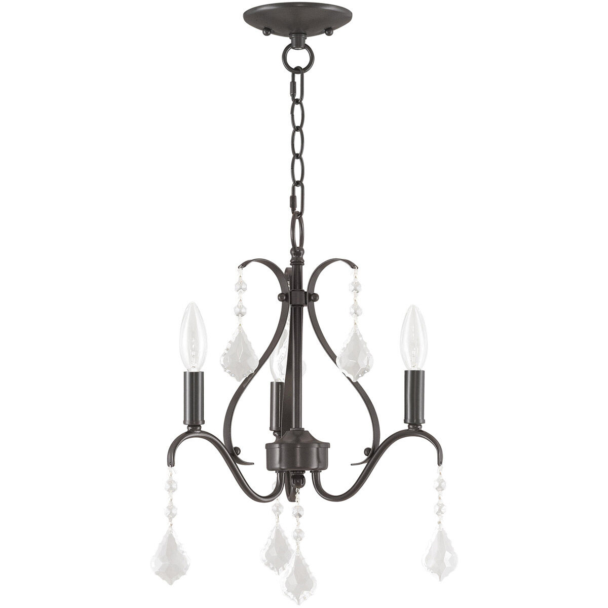 Caterina 3 Light 13 inch English Bronze Mini Chandelier Ceiling Light