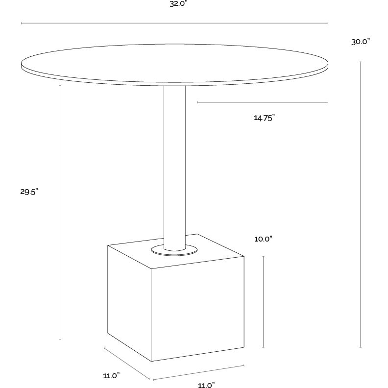 Kata Grey Marble Bistro Table
