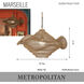 Marseille 1 Light Pendant Ceiling Light