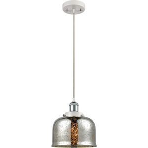 Ballston Bell LED 8 inch White and Polished Chrome Mini Pendant Ceiling Light, Large Bell