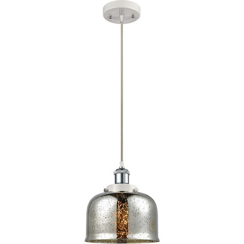 Ballston Bell 1 Light 8 inch White and Polished Chrome Mini Pendant Ceiling Light, Large Bell