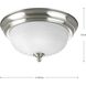 Dome Glass CTC 1 Light 11 inch Brushed Nickel Flush Mount Ceiling Light in 11-3/8", Alabaster Glass, Standard