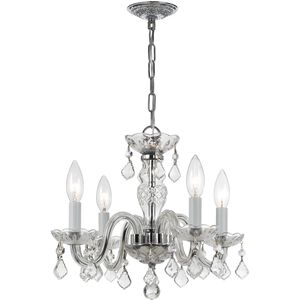 Traditional Crystal 4 Light 15 inch Polished Chrome Mini Chandelier Ceiling Light