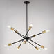 Gresham LED 34.25 inch Antique Gold and Matte Black Chandelier Ceiling Light
