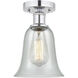 Edison Hanover 1 Light 6.25 inch Polished Chrome Semi-Flush Mount Ceiling Light in Fishnet Glass