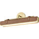 Valise LED 21.65 inch Vintage Brass and Cognac Leather Bath Vanity Wall Light