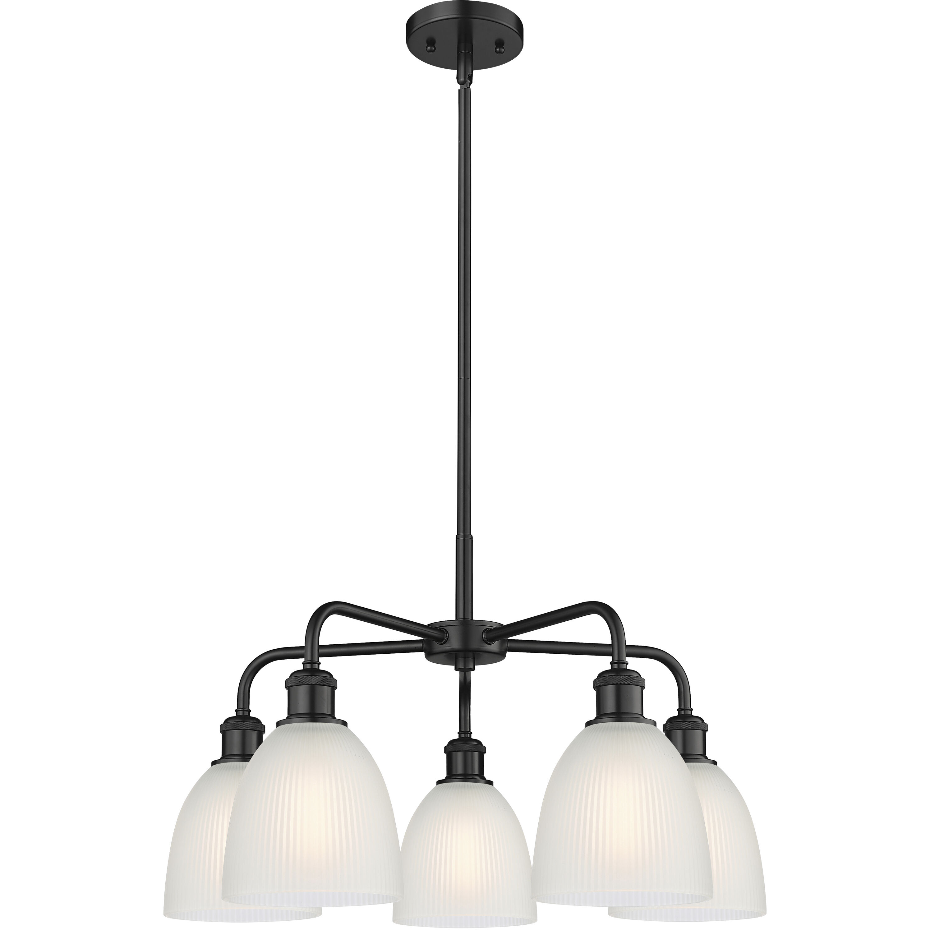 Castile 5 Light 24 inch Matte Black Chandelier Ceiling Light in White