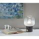 Lewis 12 inch 60.00 watt Matte Black with Antique Brass Accent Table Lamp Portable Light 