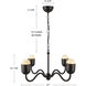 Alora Mood Effie 4 Light 27 inch Matte Black/Opal Glass Chandelier Ceiling Light