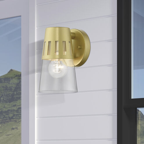 Covington 1 Light 8 inch Soft Gold Outdoor Wall Lantern, Small