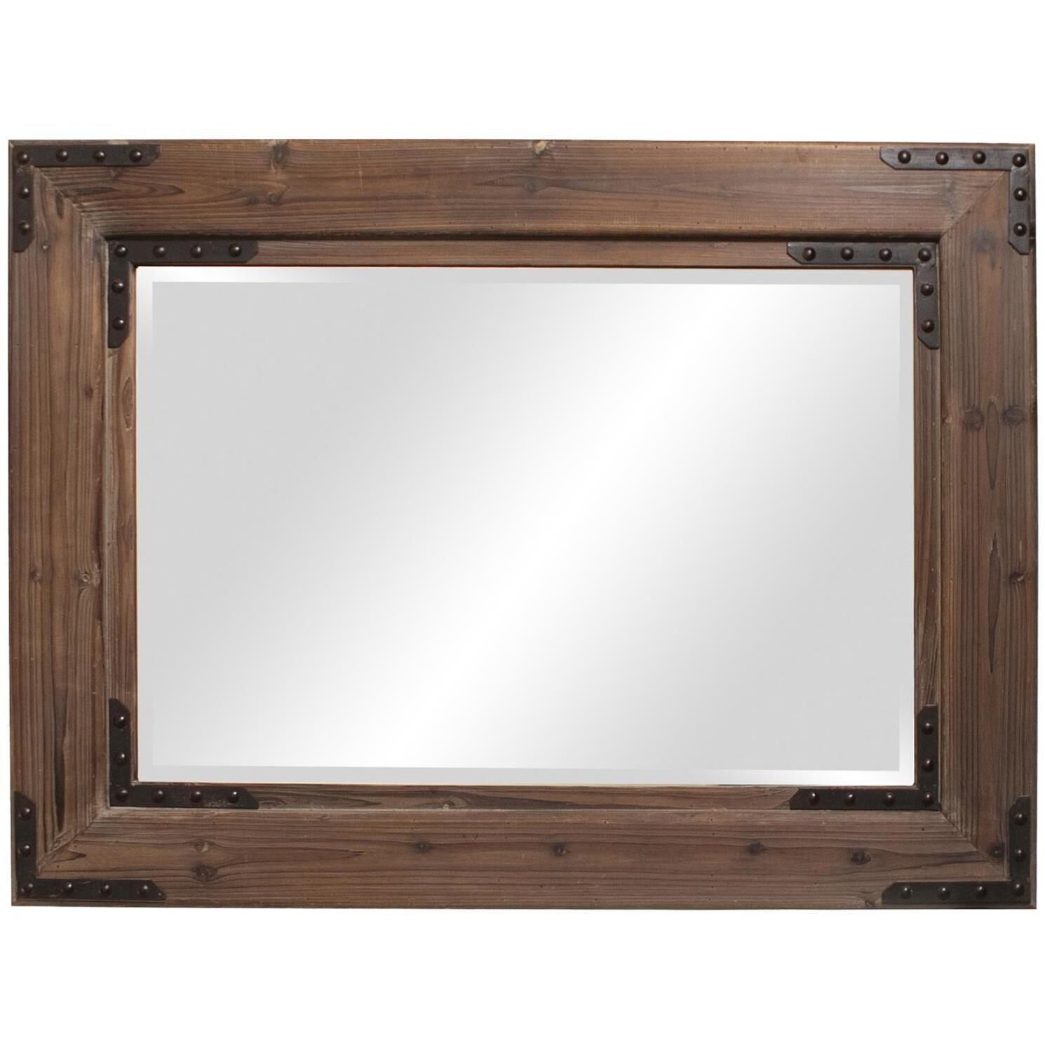 Caldwell 46 X 34 inch Wood and Iron Wall Mirror