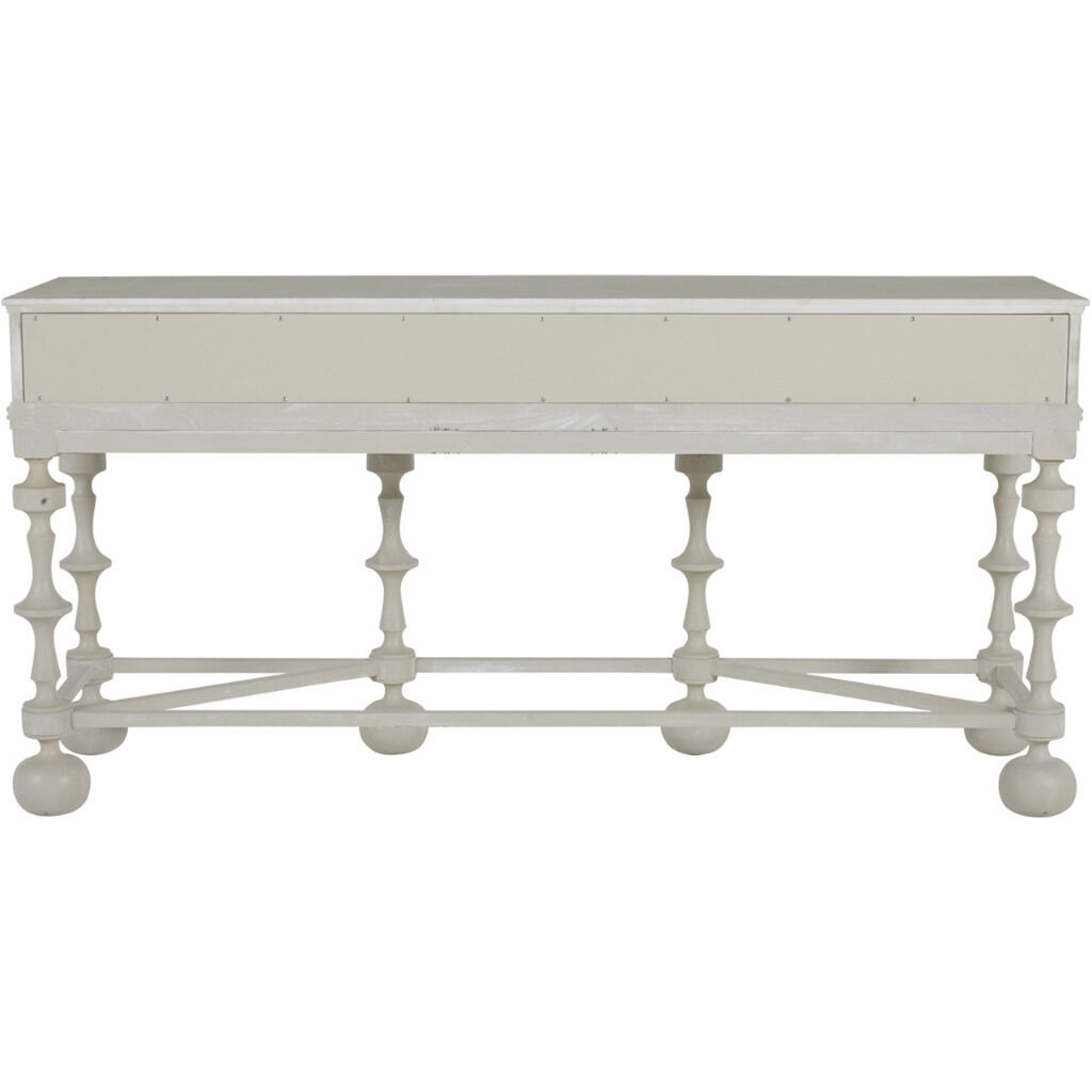 Arrington 76 X 21 inch Cerused White / Antique Brass Console Table