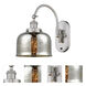 Franklin Restoration Bell LED 8 inch Brushed Satin Nickel Sconce Wall Light in Silver Plated Mercury Glass