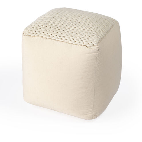 Fernandos Woven Pouffe in Cream,Ivory