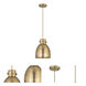 Newton Bell 1 Light 8 inch Brushed Brass Pendant Ceiling Light
