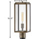 Open Air Max 1 Light 18.5 inch Burnished Bronze Outdoor Post Mount Lantern in Non-LED, Medium