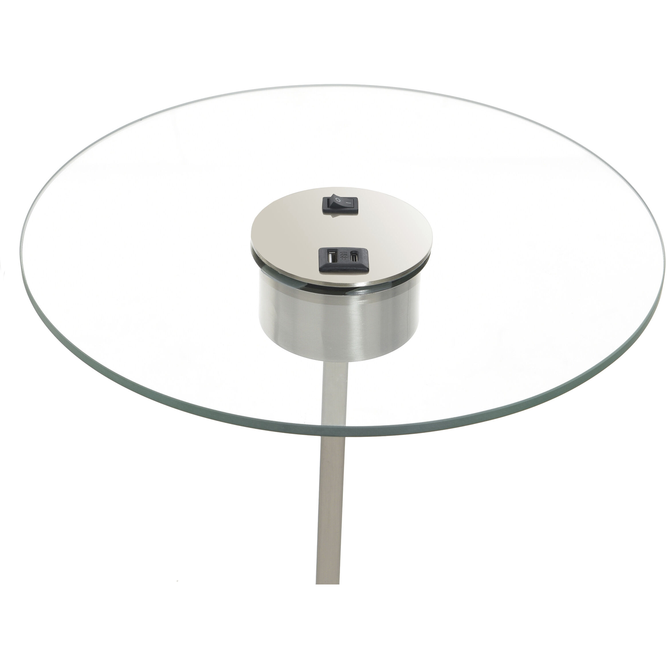 Sutton 61 inch 100 watt Brushed Nickel and Clear and White Floor Lamp Portable Light