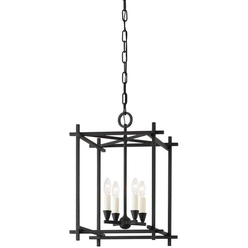 Huck 4 Light 15 inch Black Iron Pendant Ceiling Light