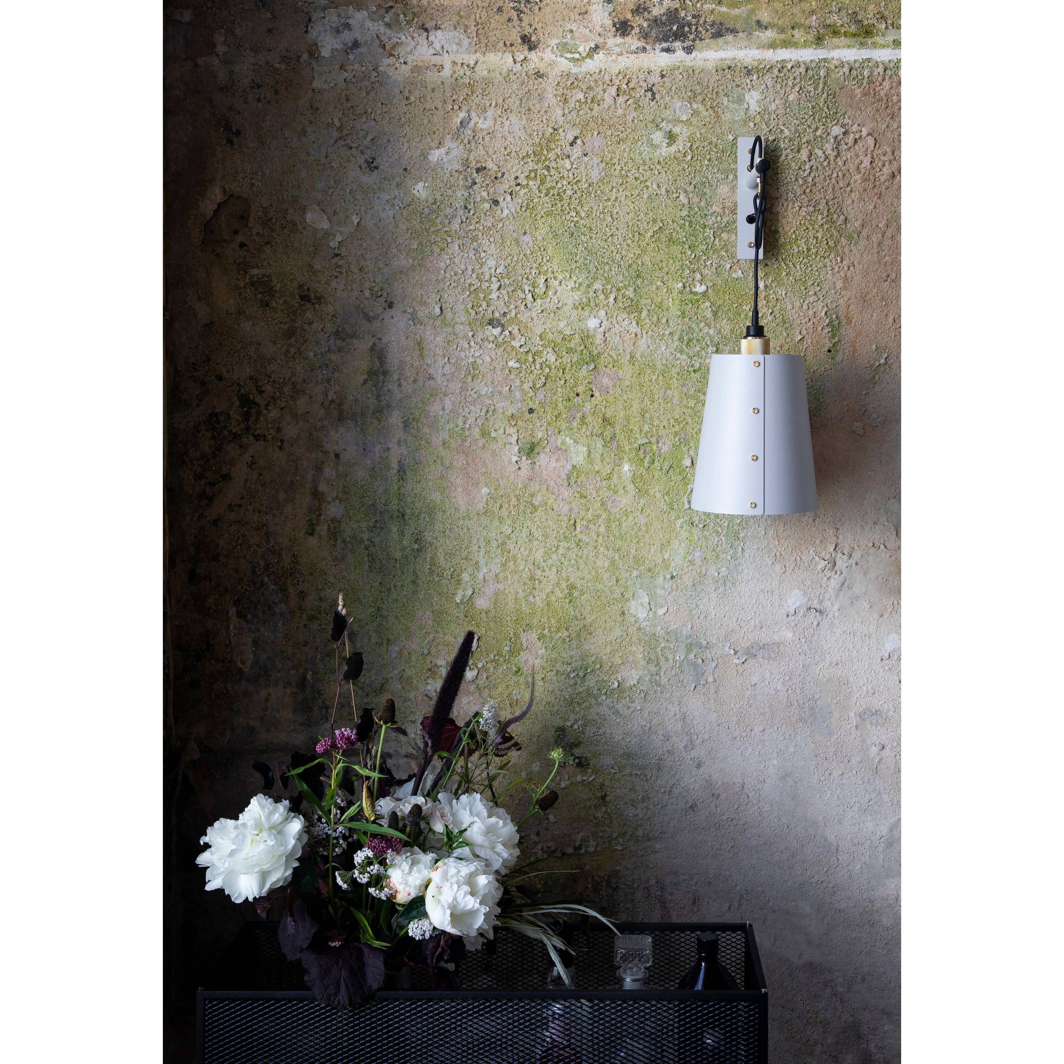 Hooked Wall Light in Stone / Brass