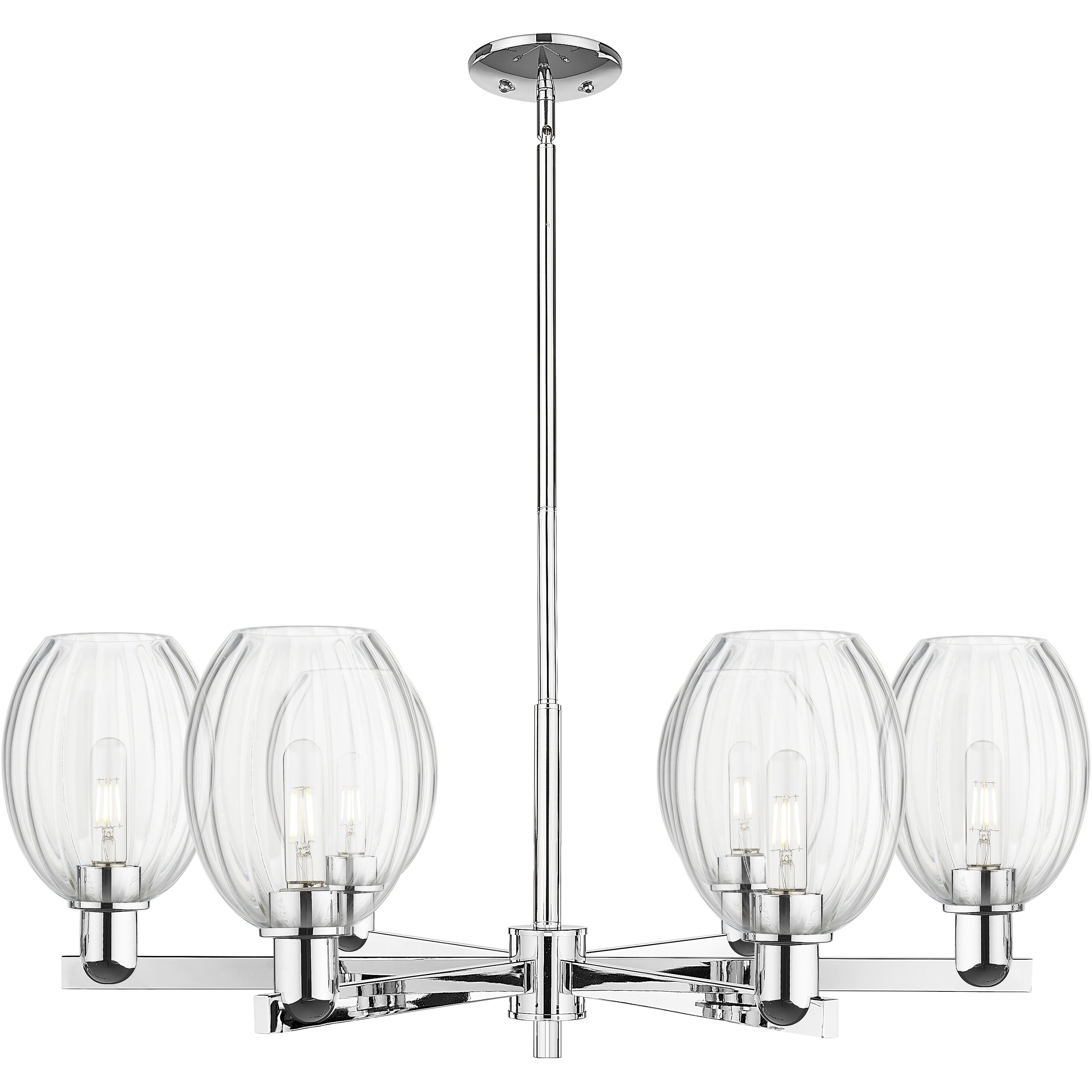 Preston 6 Light 23.88 inch Polished Chrome Chandelier Ceiling Light in Clear Glass