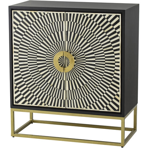 Modern Elegance Sunray Black Cabinet, 2-Door