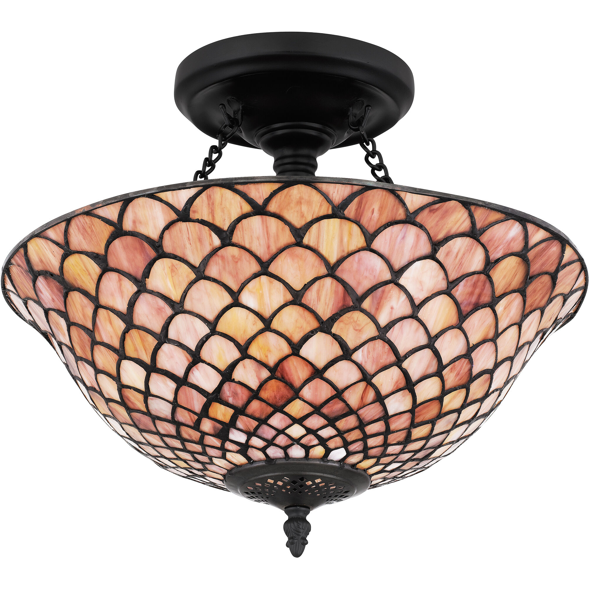 Ursa 2 Light 16 inch Matte Black Semi-Flush Mount Ceiling Light