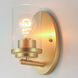 Corona 1 Light 4.5 inch Satin Brass Bath Vanity Wall Light in Clear