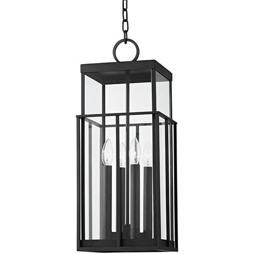 Longport 4 Light 10 inch Textured Black Outdoor Pendant