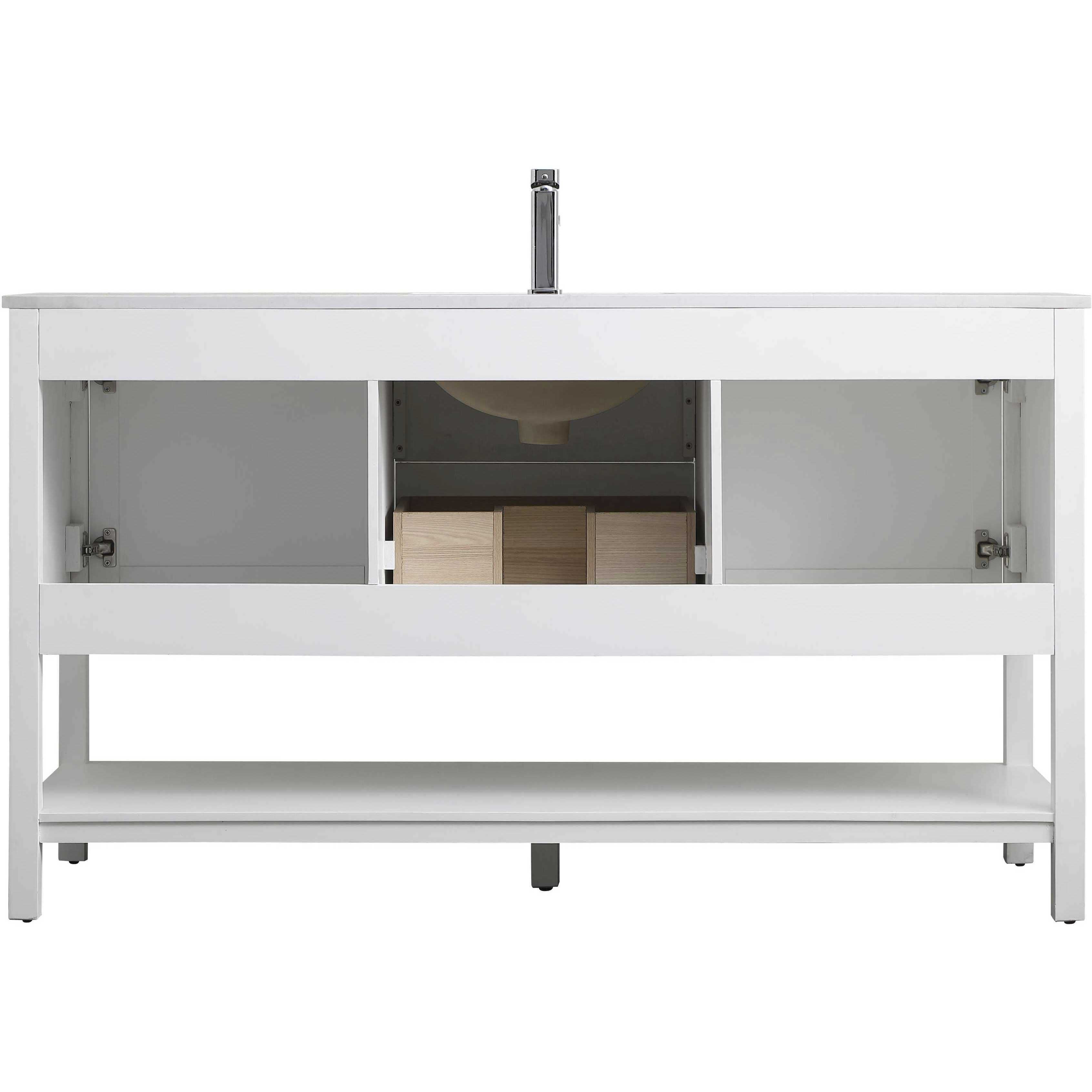 Heath 60 X 21.5 X 35 inch White Vanity Sink Set