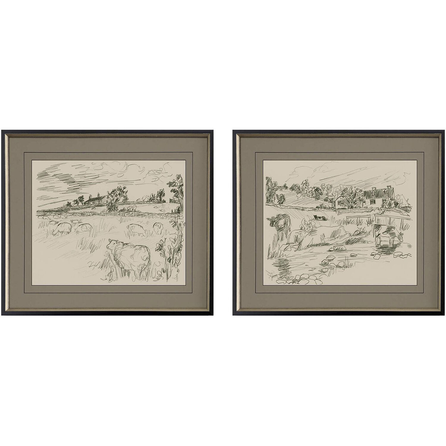 Sepia Scenes Sepia and Beige and Black and Neutral Framed Art