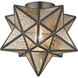 Moravian Star 1 Light 11 inch Oil Rubbed Bronze with Mercury Flush Mount Ceiling Light