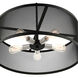 Industro 5 Light 25 inch Black with Brushed Nickel Accents Chandelier Ceiling Light