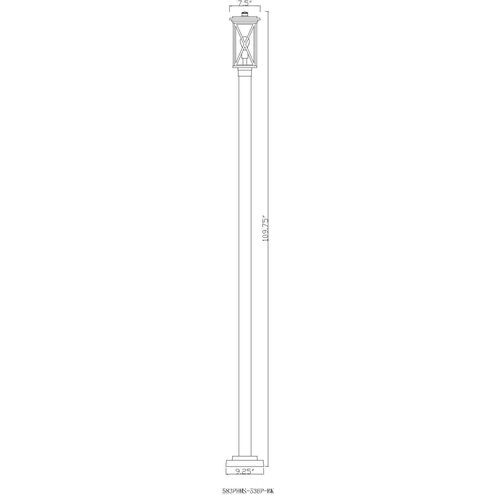 Brookside 1 Light 109.75 inch Black Outdoor Post Mounted Fixture