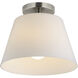 Hudson 1 Light 12 inch Satin Nickel Flush Mount Ceiling Light in Satin White