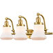Franklin Restoration Bellmont 3 Light 28 inch Satin Gold Bath Vanity Light Wall Light in Matte White Glass, Franklin Restoration