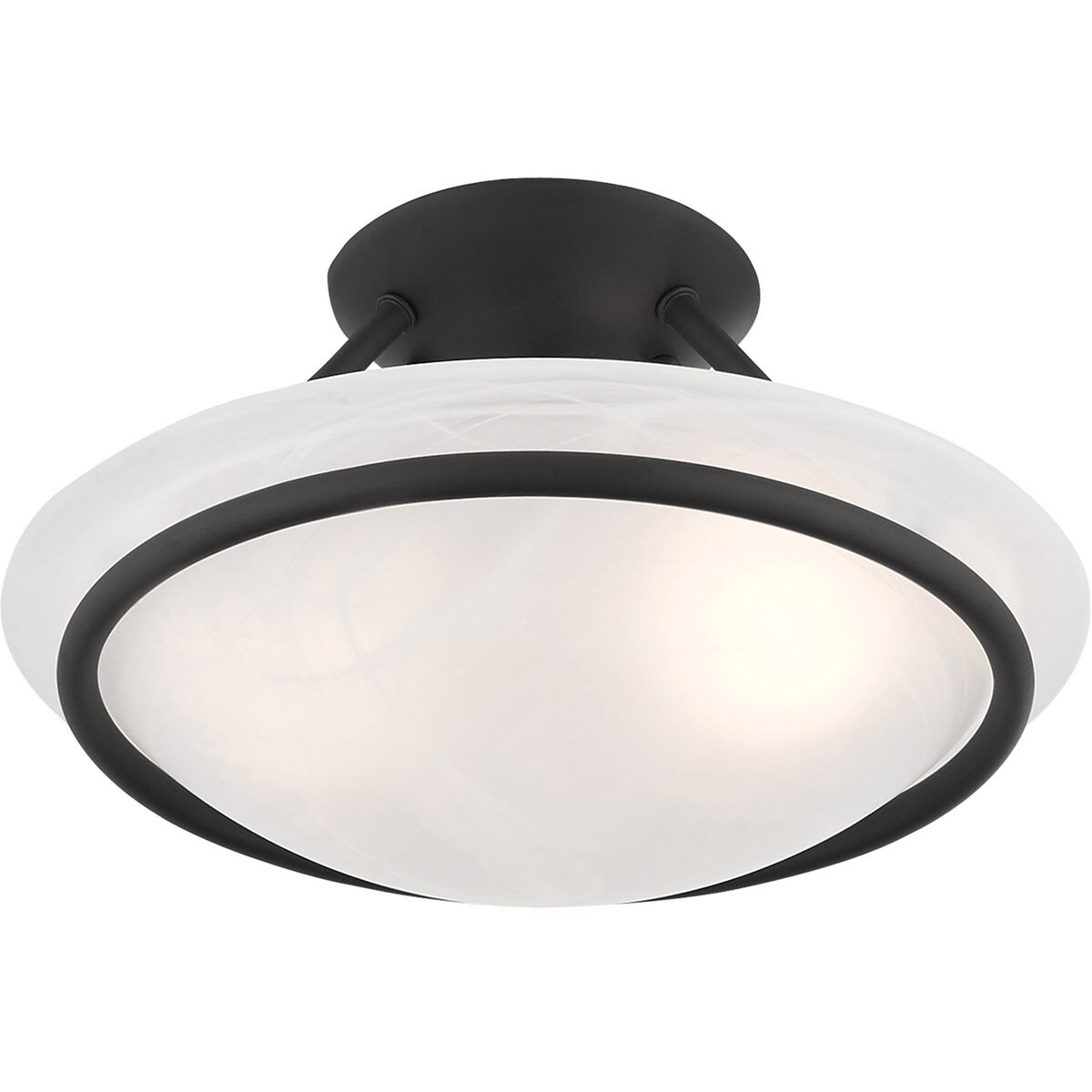 Newburgh 2 Light 12 inch Black Semi-Flush Mount Ceiling Light
