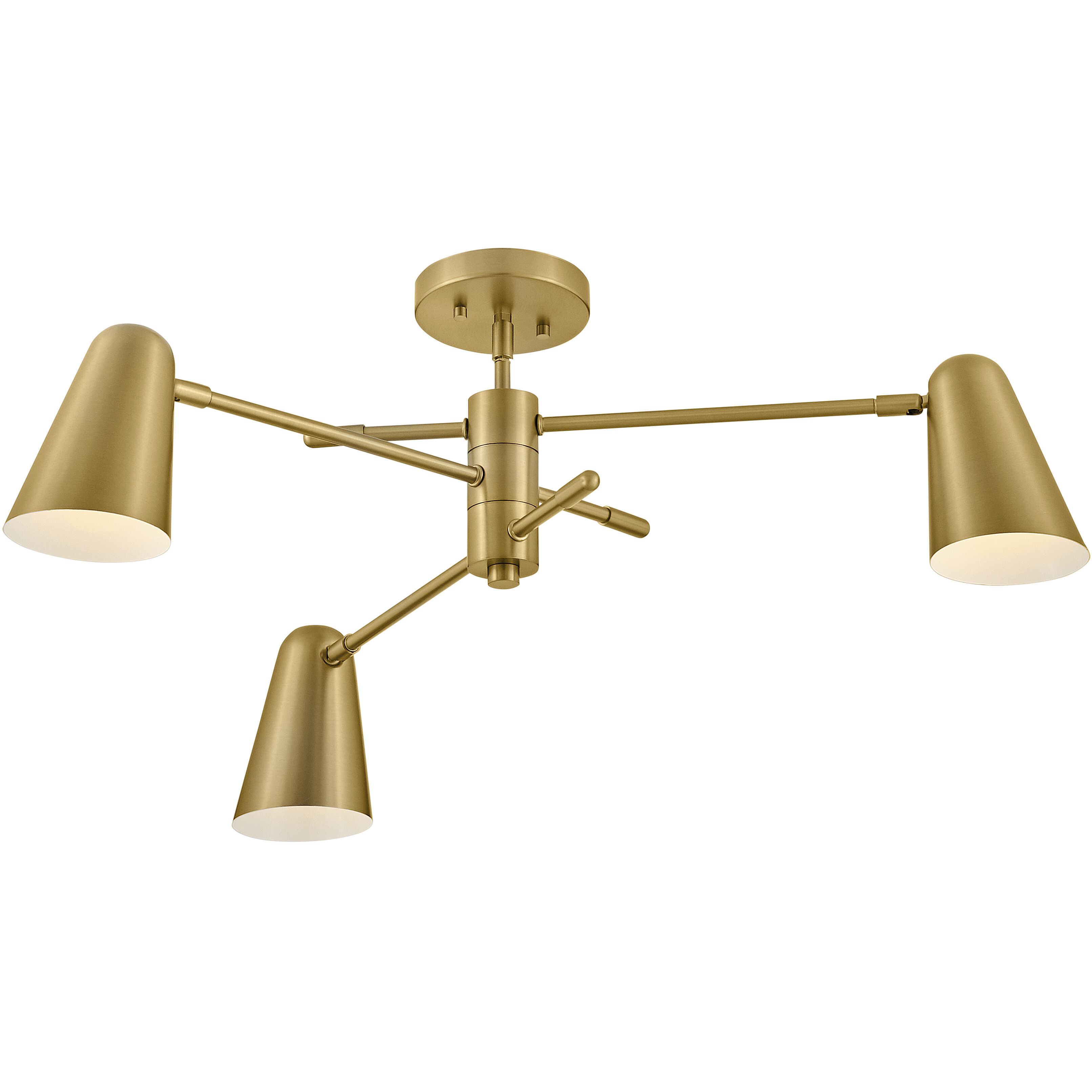Birdie LED 30 inch Lacquered Brass Chandelier Ceiling Light
