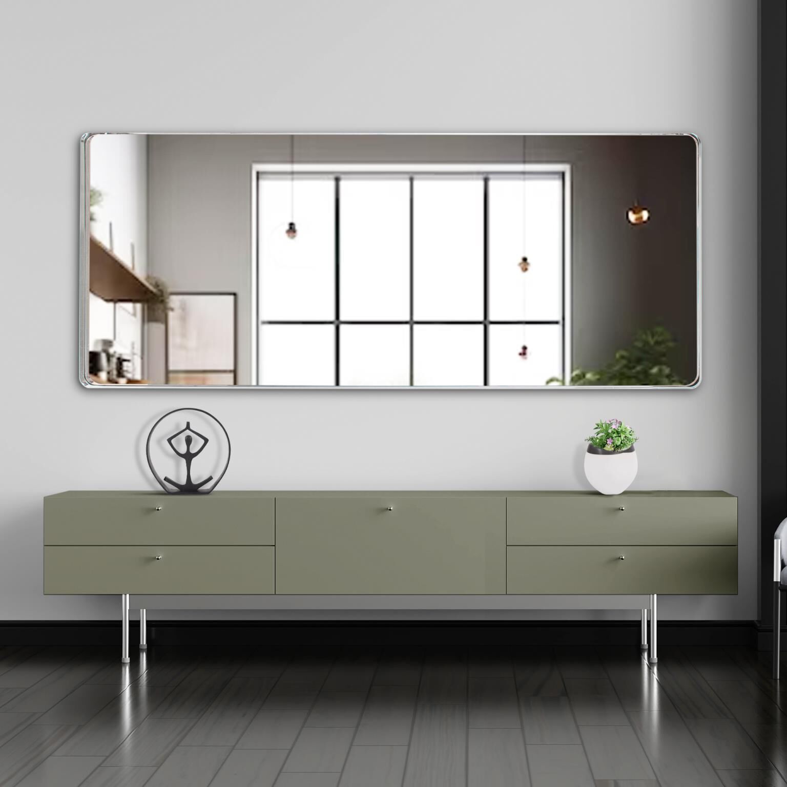 Steele 72 X 30 inch Silver Mirror