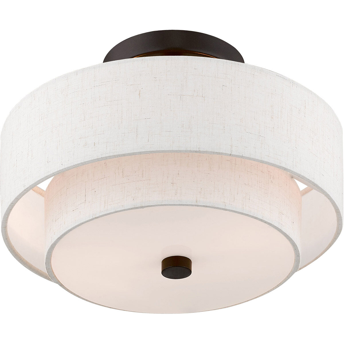 Claremont 2 Light 11 inch English Bronze Semi-Flush Mount Ceiling Light