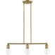 Lansdale 3 Light 24 inch Antique Brass Linear Chandelier Ceiling Light