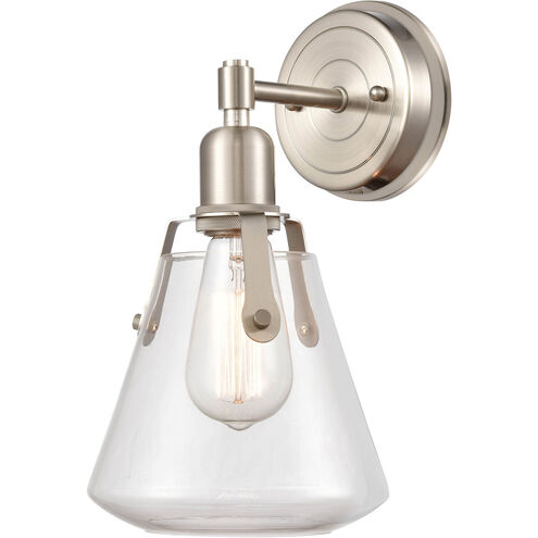 Luna 1 Light 7 inch Satin Nickel Bath Vanity Light Wall Light in Clear Glass