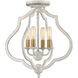 O'Keefe 4 Light 15 inch Antique White Semi-Flush Mount Ceiling Light