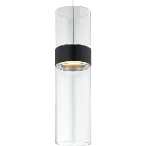 Sean Lavin Manette 1 Light 120 Black/Satin Nickel Low-Voltage Pendant Ceiling Light in Clear and Clear, Monopoint, Black with Satin Nickel